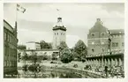 Borås. Parti vid Viskan med Caroli Kyrka