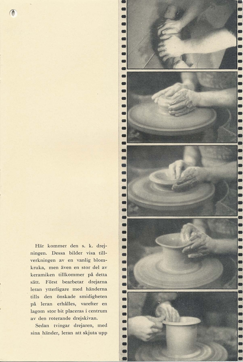 Priskurant från Bo Fajans 1936, med praktiska hushållsfajanser.