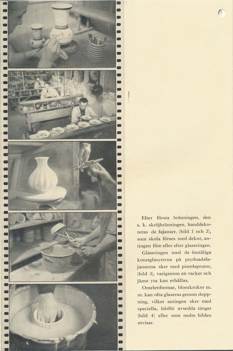 Priskurant från Bo Fajans 1936, med praktiska hushållsfajanser.