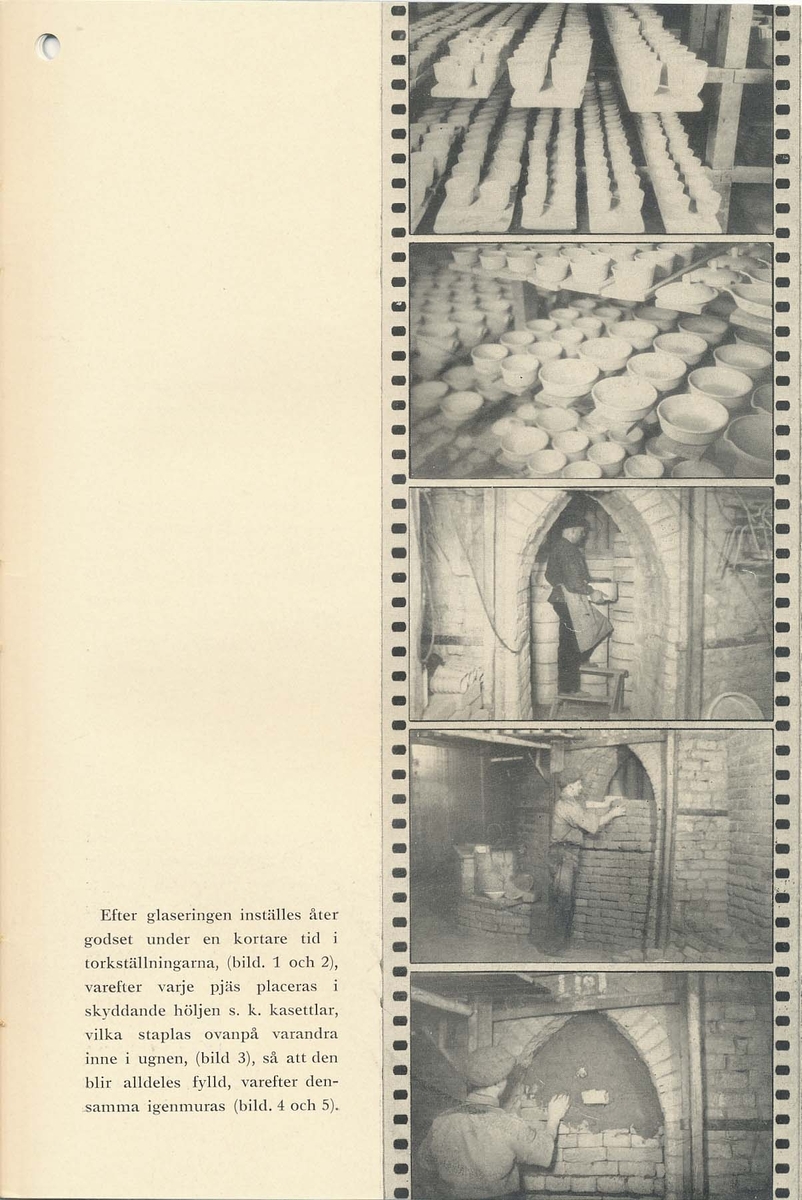 Priskurant från Bo Fajans 1936, med praktiska hushållsfajanser.