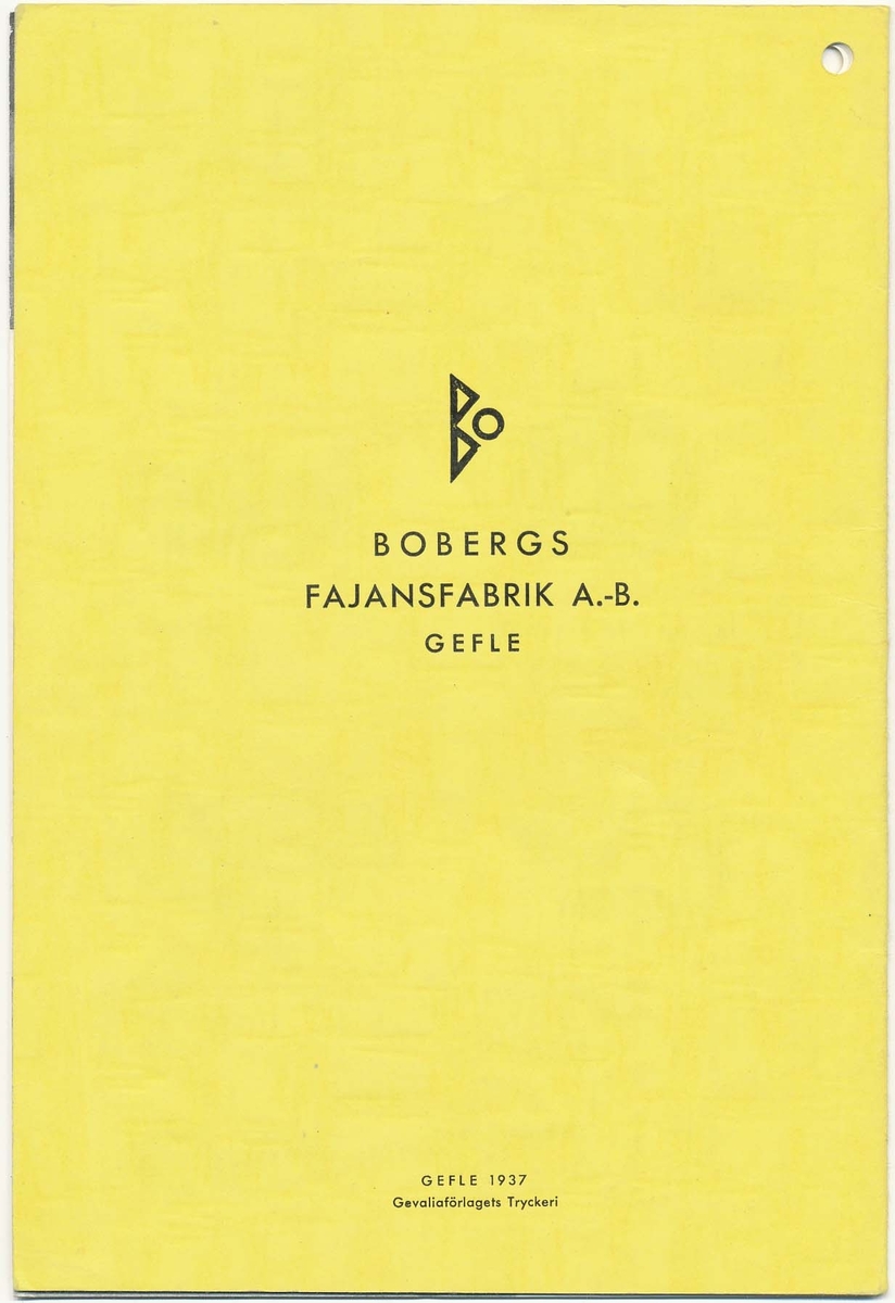 Priskurant från Bo Fajans 1938.