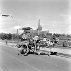 Mr. Charlie og eselet Peppo reklamerer for SI-KO Karlsons li