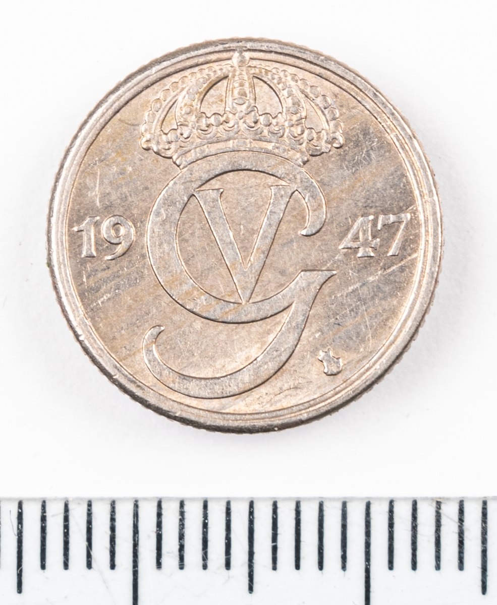 Mynt, Sverige, 25 öre, 1947.