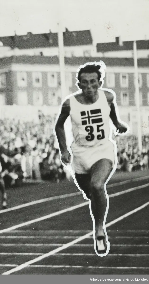 Rolf Schønheyder (1913 - 1994). Friidrettsutøver. Bislett. Udatert