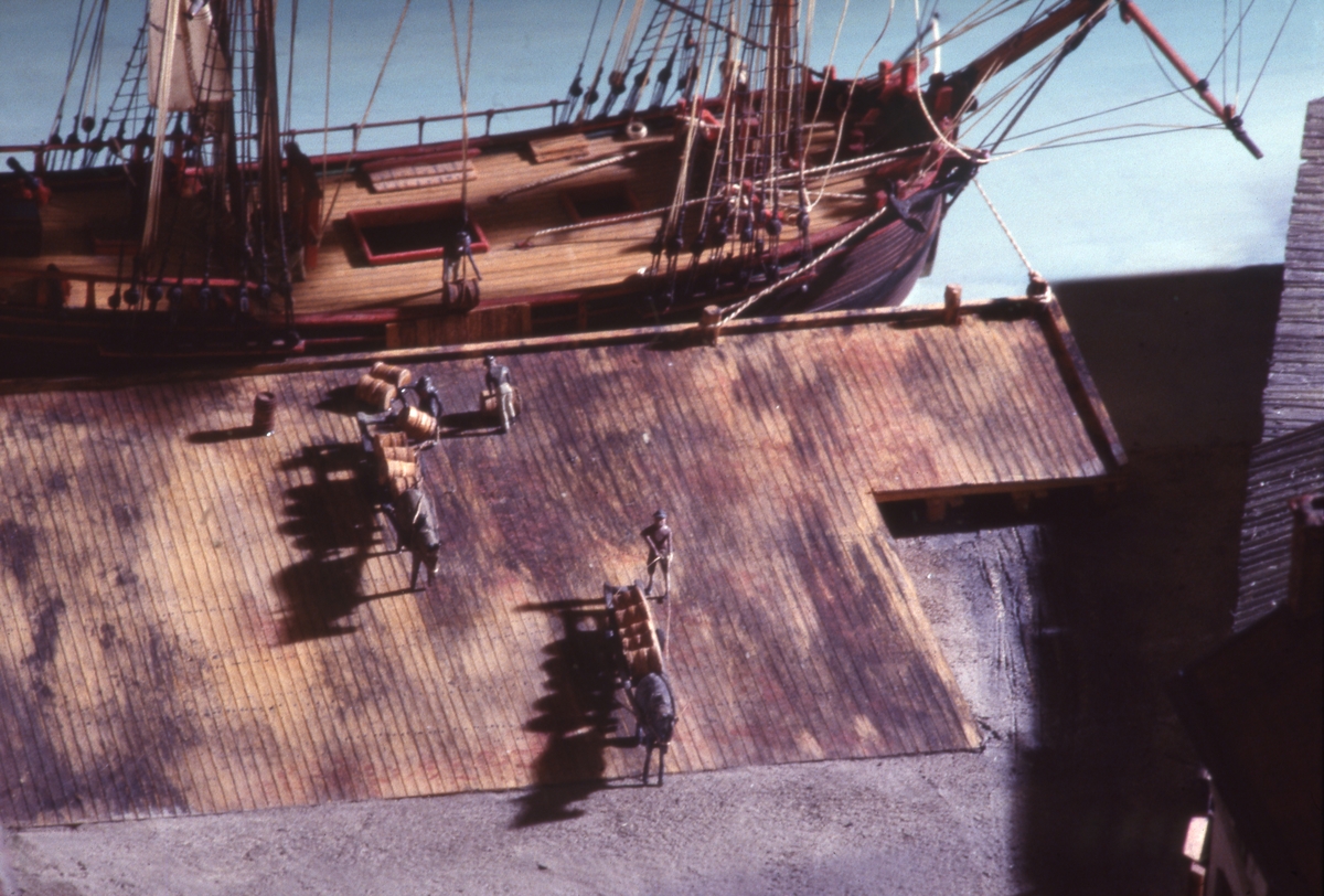 Modell av Södra varvet i Stockholm efter karta daterad 1781.