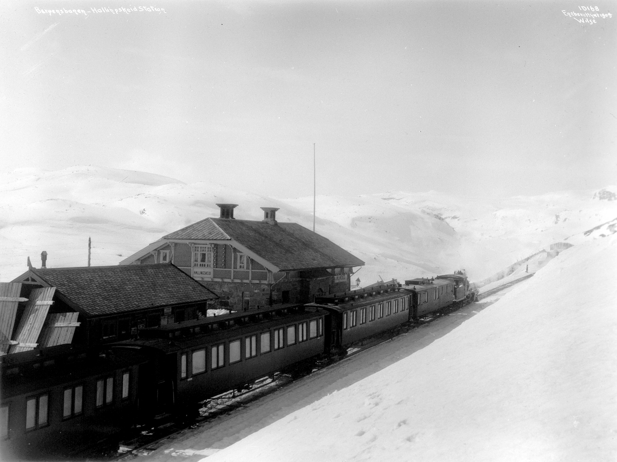 Hallingskeid stasjon på Bergensbanen, 13. april 1909.