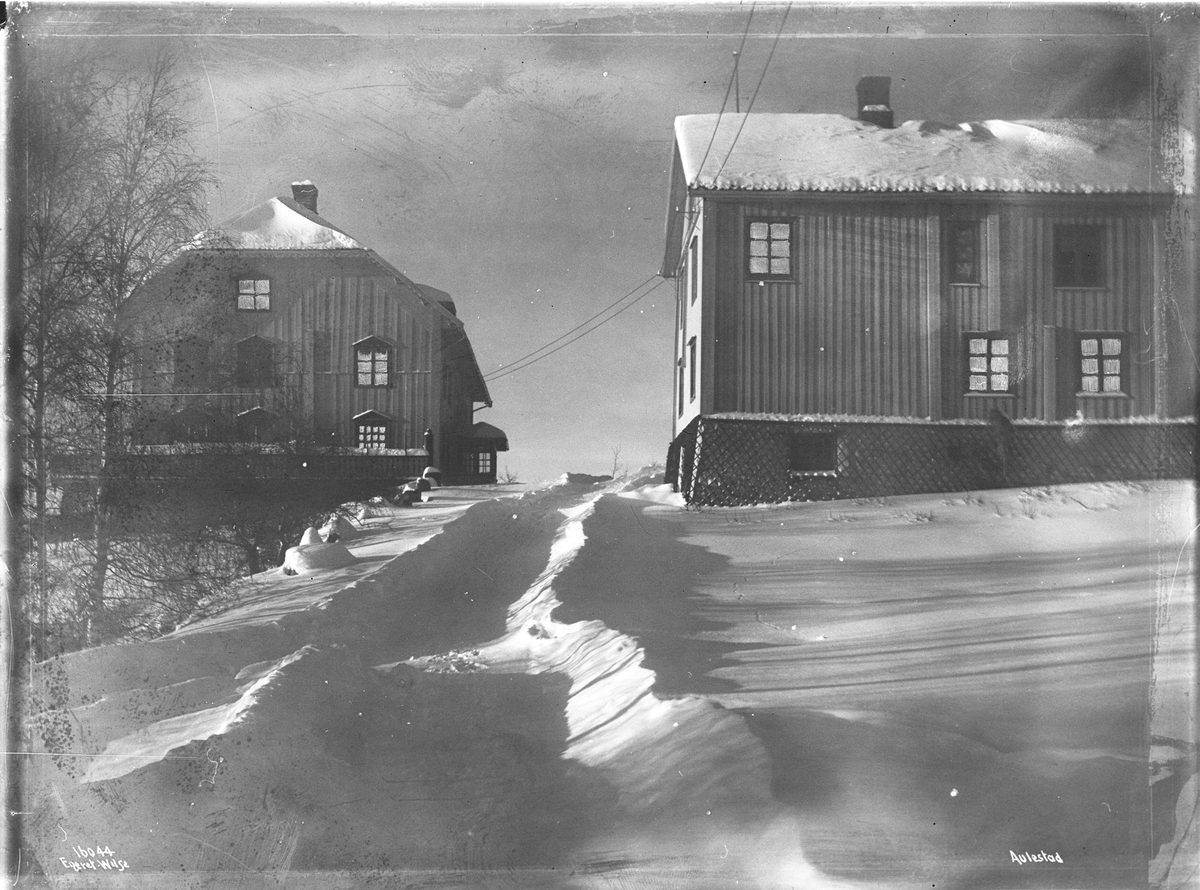 Bjørnstjerne Bjørnsons hjem, Aulestad gård, Gausdal, Oppland i måneskinn, 1913.