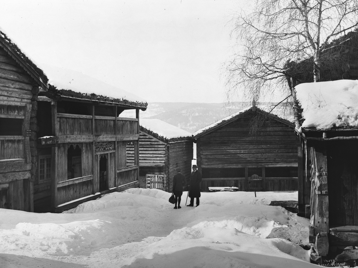 Bjørnstad storgård, del av de Sandvigske samlinger, på Maihaugen, Lillehammer, Oppland, 11. mars 1913.