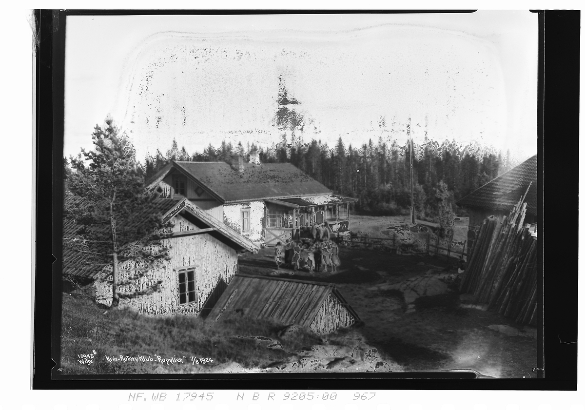 Klubblokalet til Oslo Rotary Klubb. Påskrevet fotografiet "Kria-Rotary Klub - "Rognlien" 7/8-1924". Fotografert 1924.