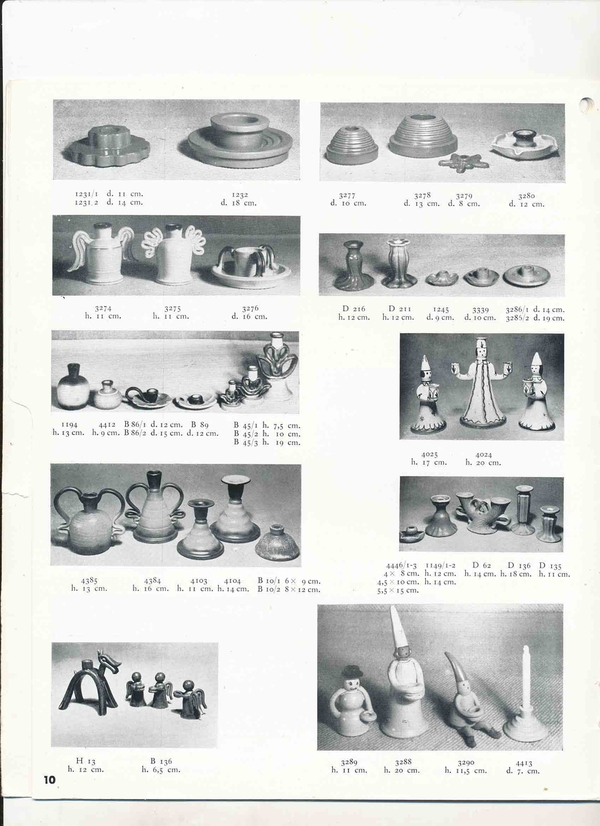 Priskurant från Bo Fajans 1941 över konstglaserade dekorativa fajanser, terrassurnor, vaser, skålar, blomkrukor och "trevliga ugnseldfasta hushållsfajanser".