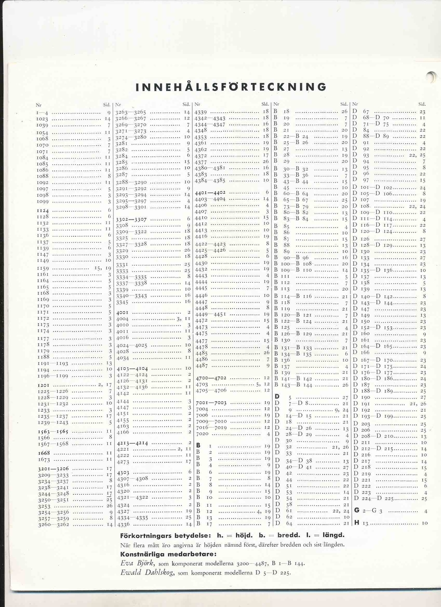 Priskurant från Bo Fajans 1941 över konstglaserade dekorativa fajanser, terrassurnor, vaser, skålar, blomkrukor och "trevliga ugnseldfasta hushållsfajanser".