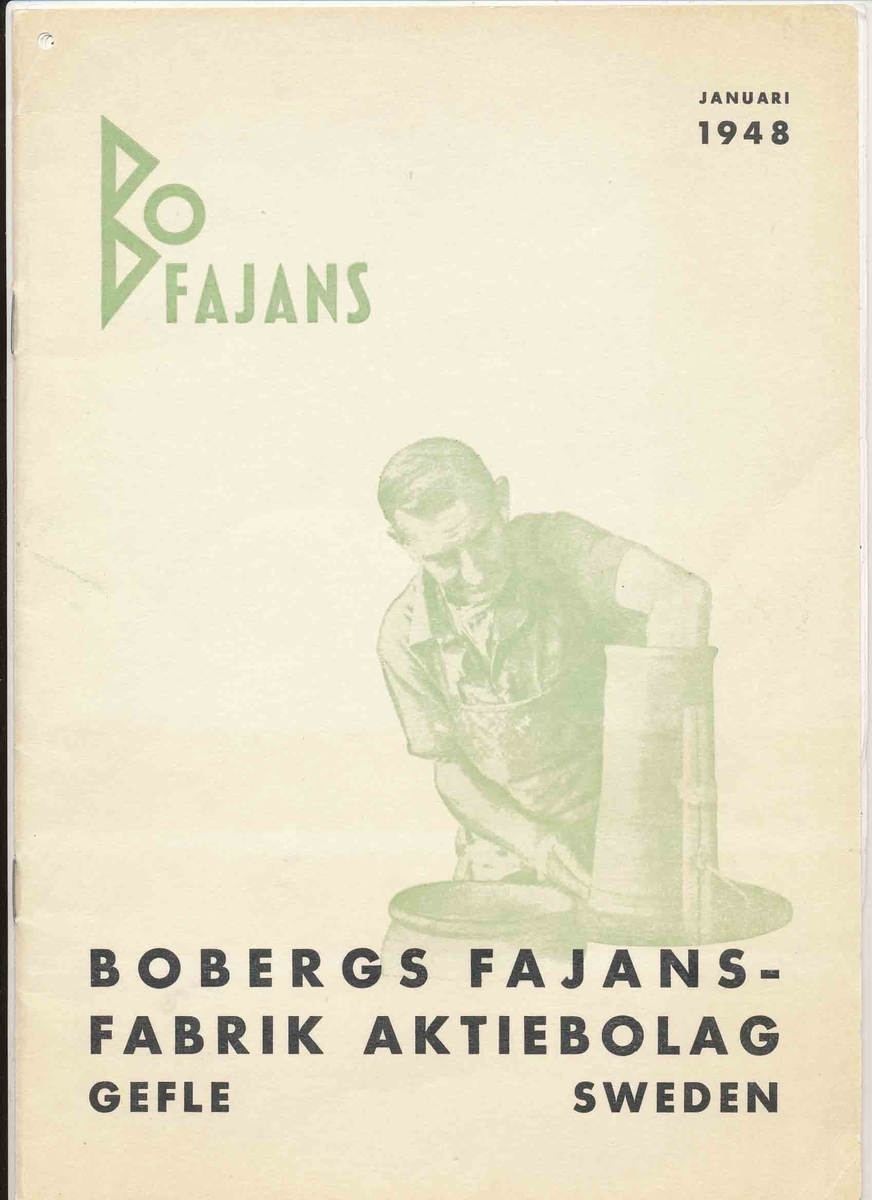Produktkatalog från Bo Fajans 1948.