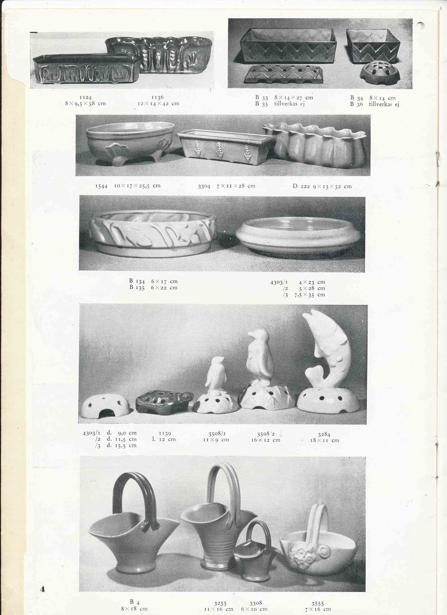 Produktkatalog från Bo Fajans 1948.