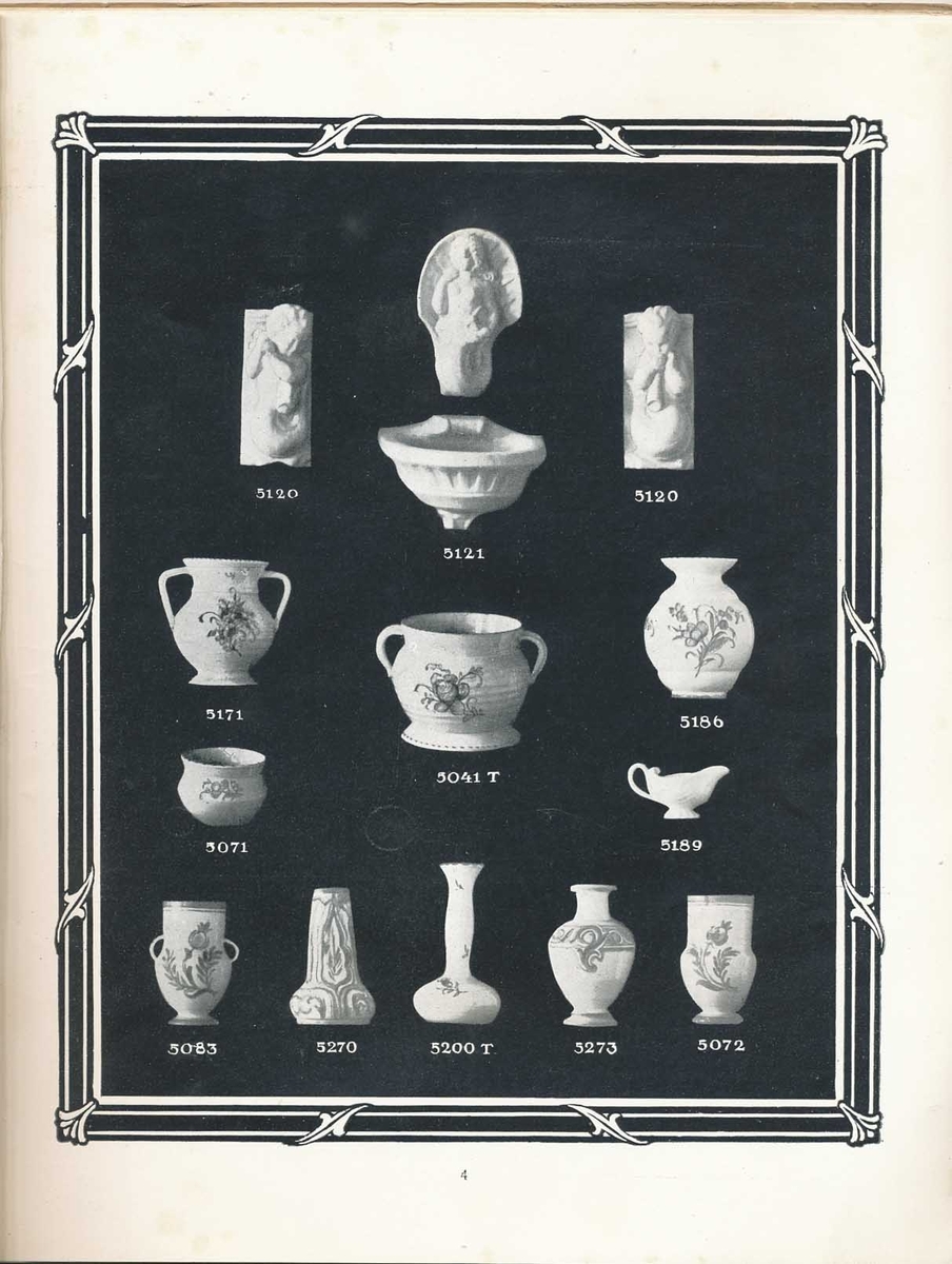 Produktkatalog över Gabrielfajanser från Bobergs Fajansfabrik AB. Innehåller föremål av Gabriel Burmeister som arbetade vid Bobergs fajansfabrik 1922-1925. Han grundade sin egen fabrik i Timmernabben 1925, Gabriel Keramik.