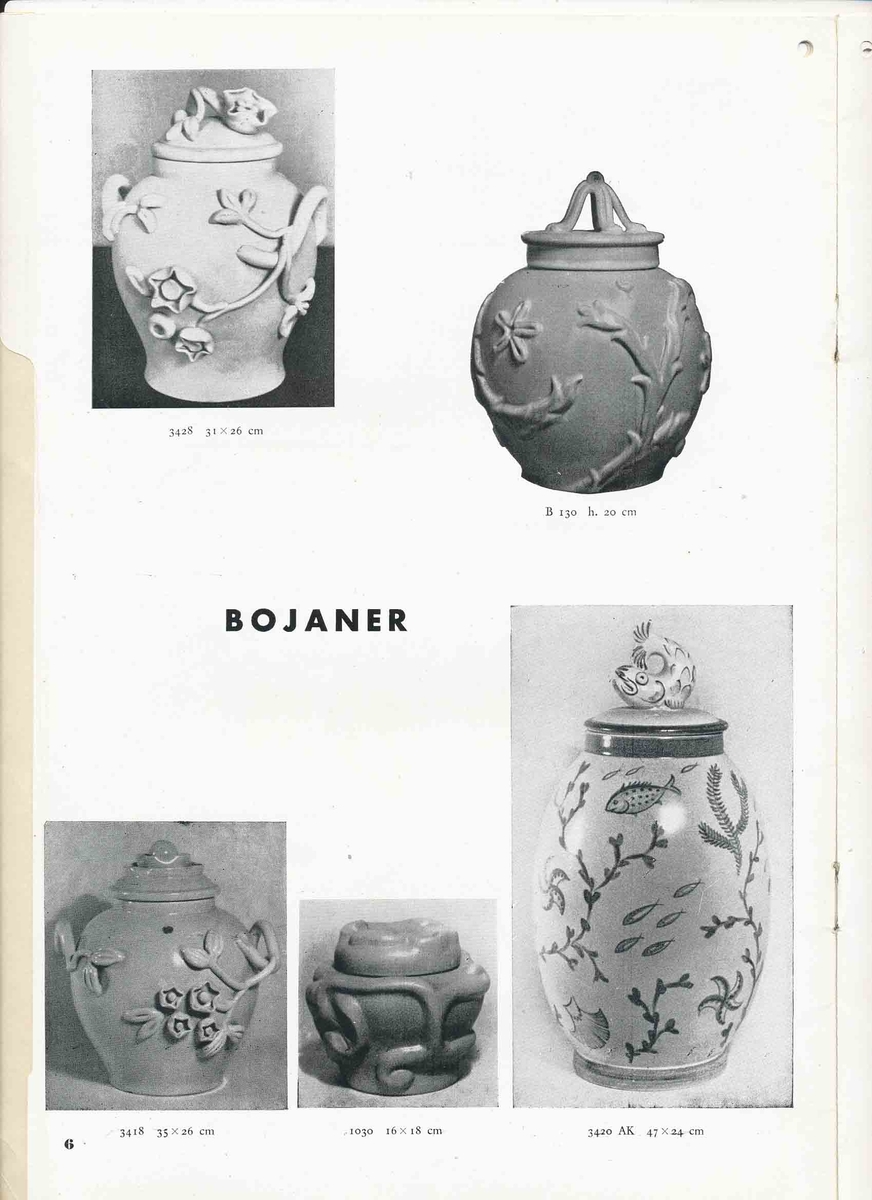 Produktkatalog från Bo Fajans 1948.