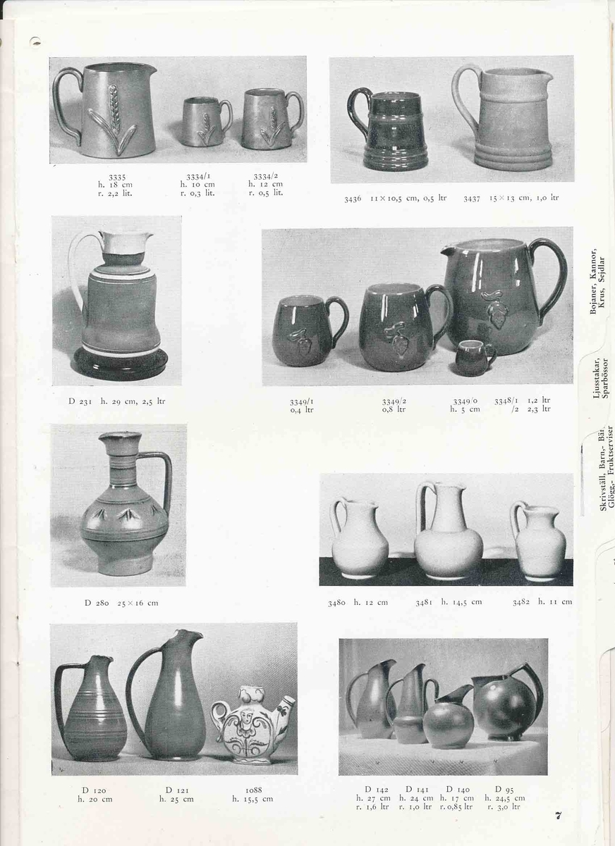 Produktkatalog från Bo Fajans 1948.