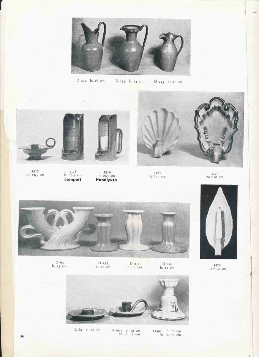 Produktkatalog från Bo Fajans 1948.