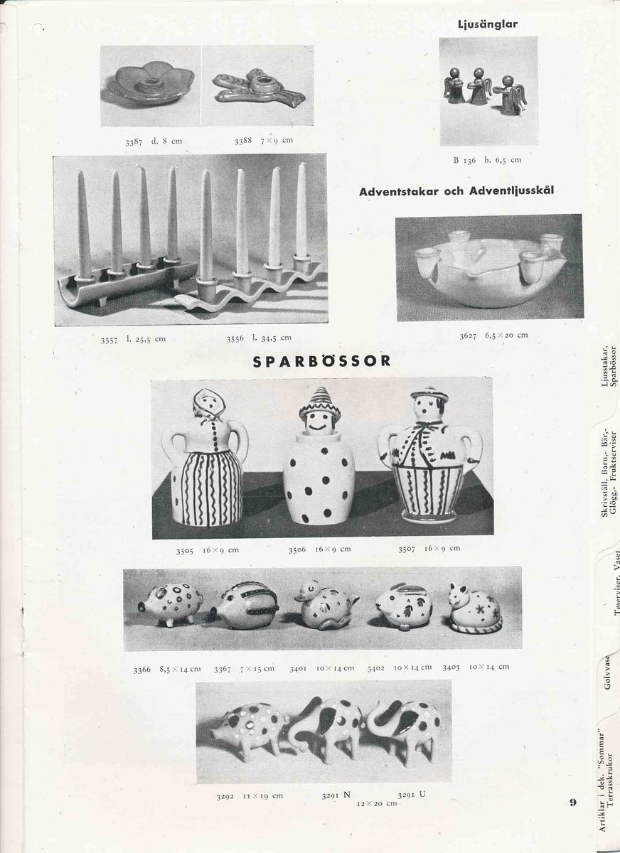 Produktkatalog från Bo Fajans 1948.