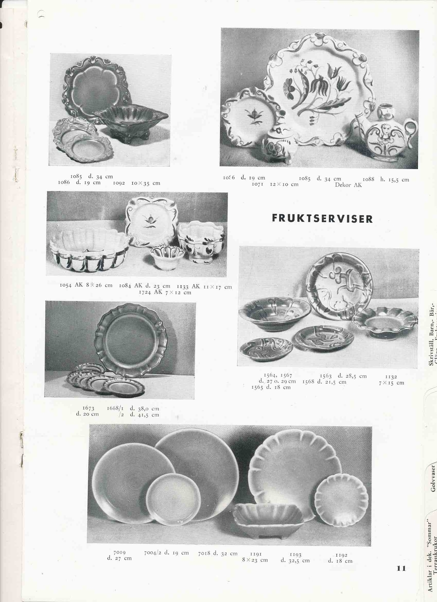 Produktkatalog från Bo Fajans 1948.
