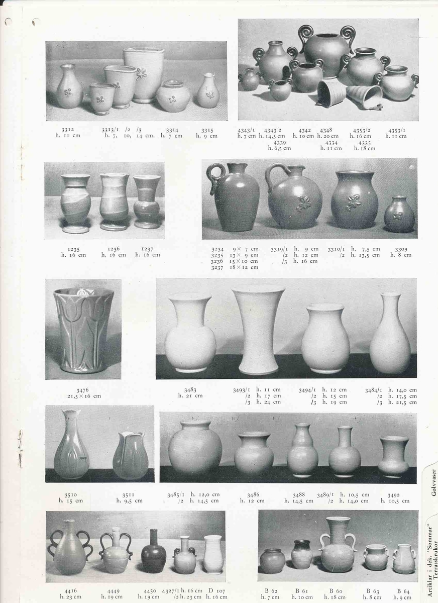 Produktkatalog från Bo Fajans 1948.