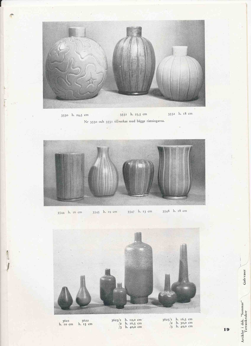 Produktkatalog från Bo Fajans 1948.