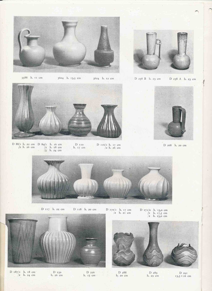Produktkatalog från Bo Fajans 1948.