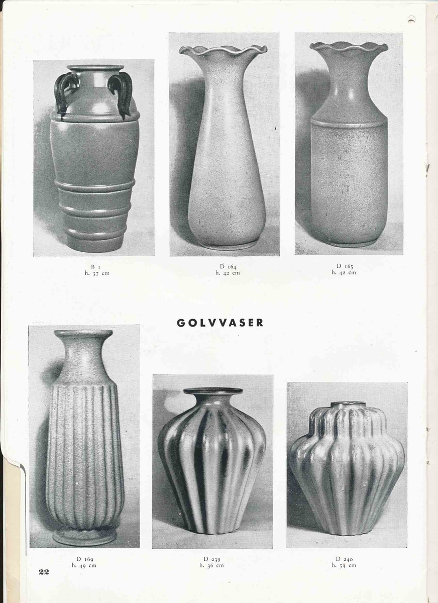 Produktkatalog från Bo Fajans 1948.