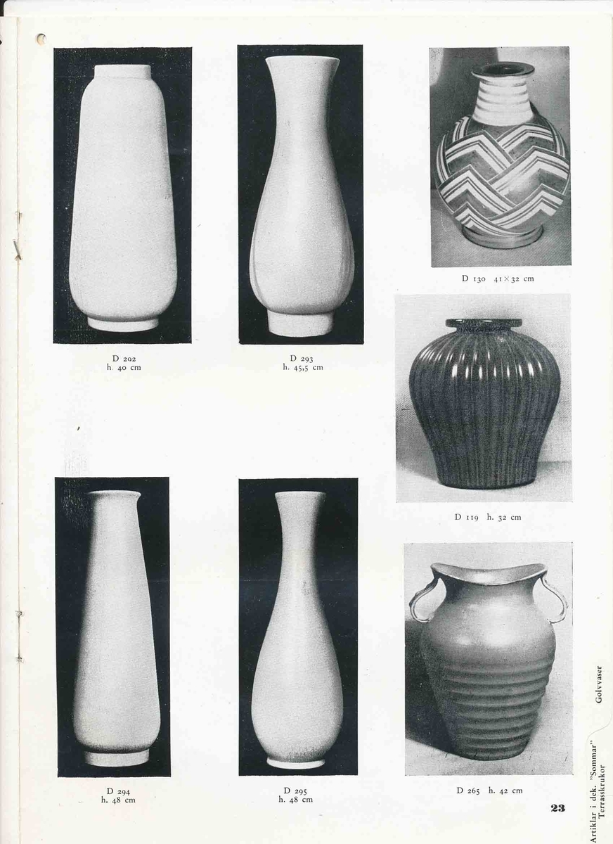 Produktkatalog från Bo Fajans 1948.