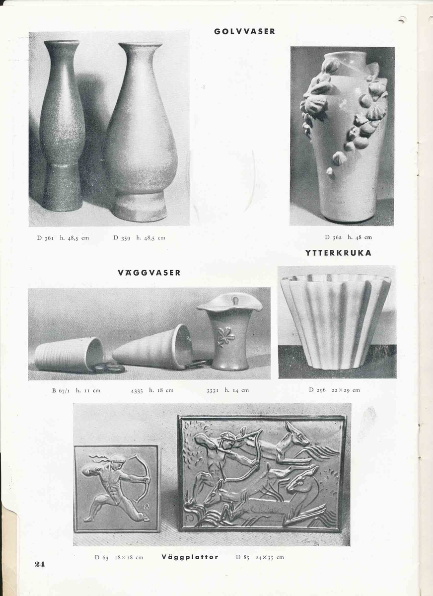 Produktkatalog från Bo Fajans 1948.