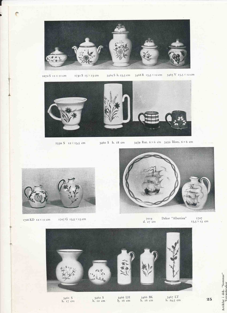 Produktkatalog från Bo Fajans 1948.