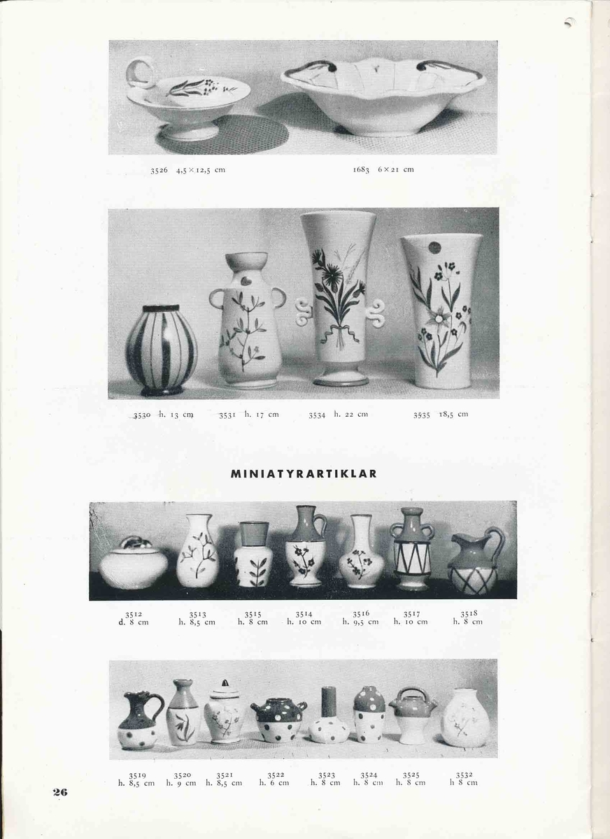 Produktkatalog från Bo Fajans 1948.
