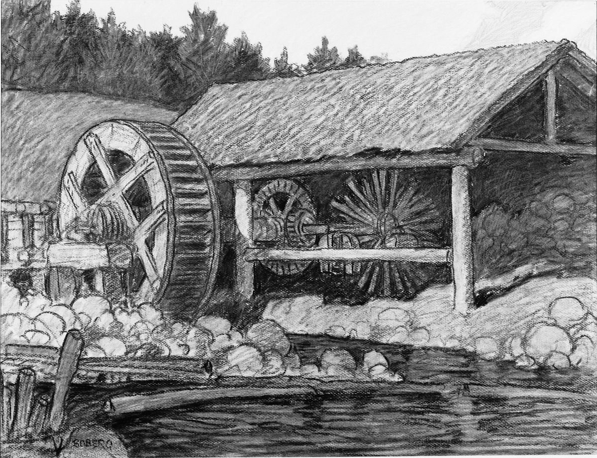 Signerad: "Boberg". På tavlans baksida: "Linskäkta i Njurunda# (Hälsingland) 1920". "Ferdinand Boberg". I glas och förgylld ram.