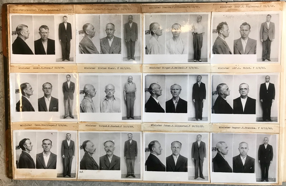 Stort, skinninnbundet album med 335 forbryterfoto.