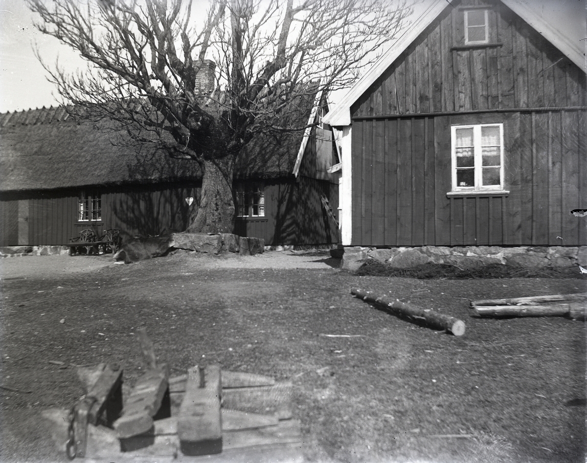 Björsgård. Till höger ateljéstugan.