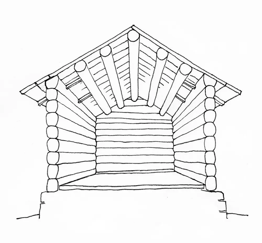 Tegningen viser et åstak.