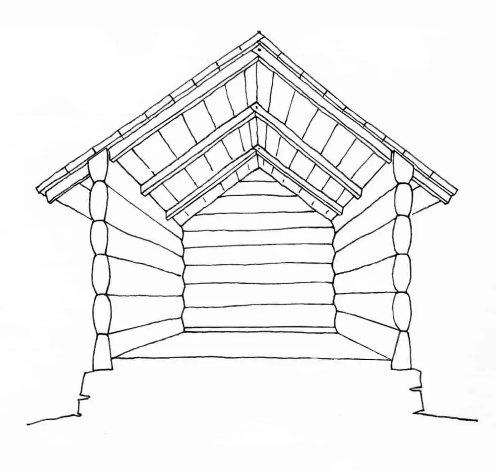 Tegningen viser et sperretak.