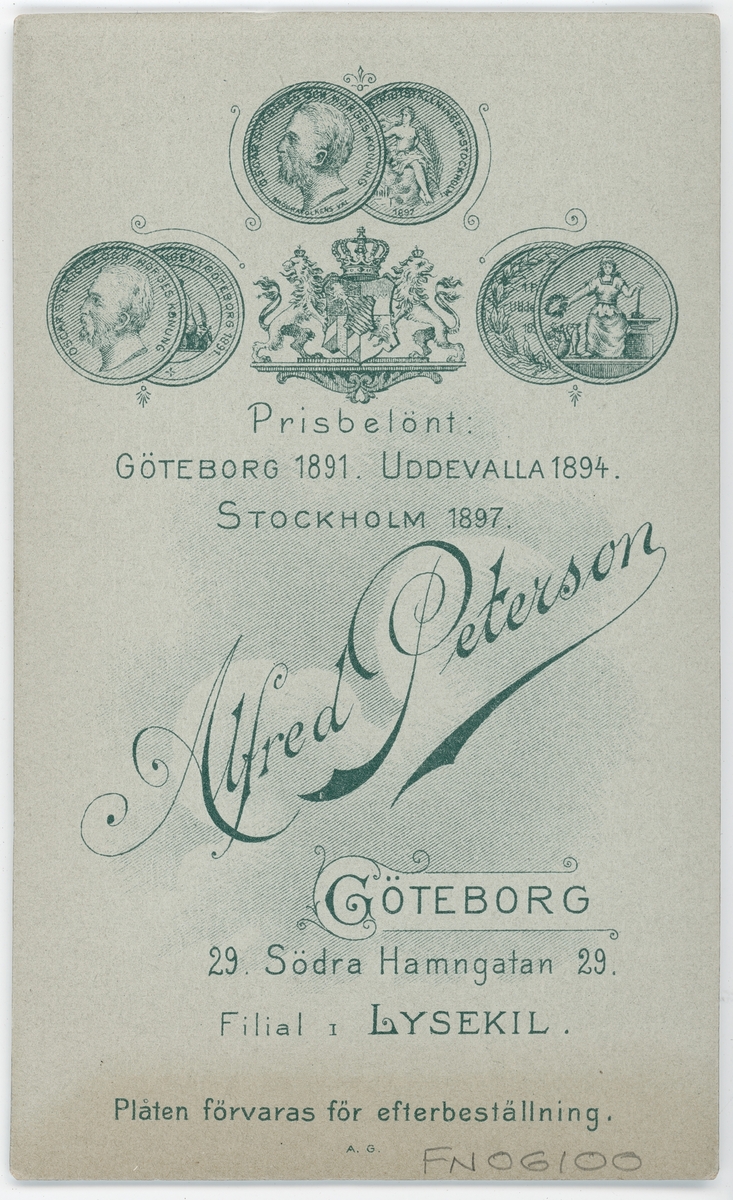 Kabinettsfotografi - kvinna, Göteborg