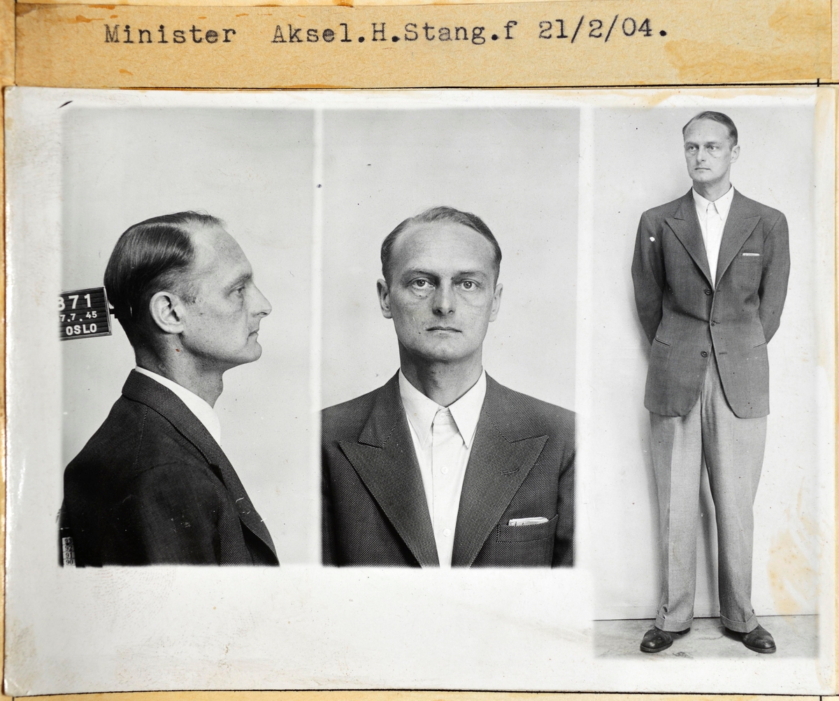Forbryterportrett av minister Aksel H. Stang -Justismuseet / DigitaltMuseum