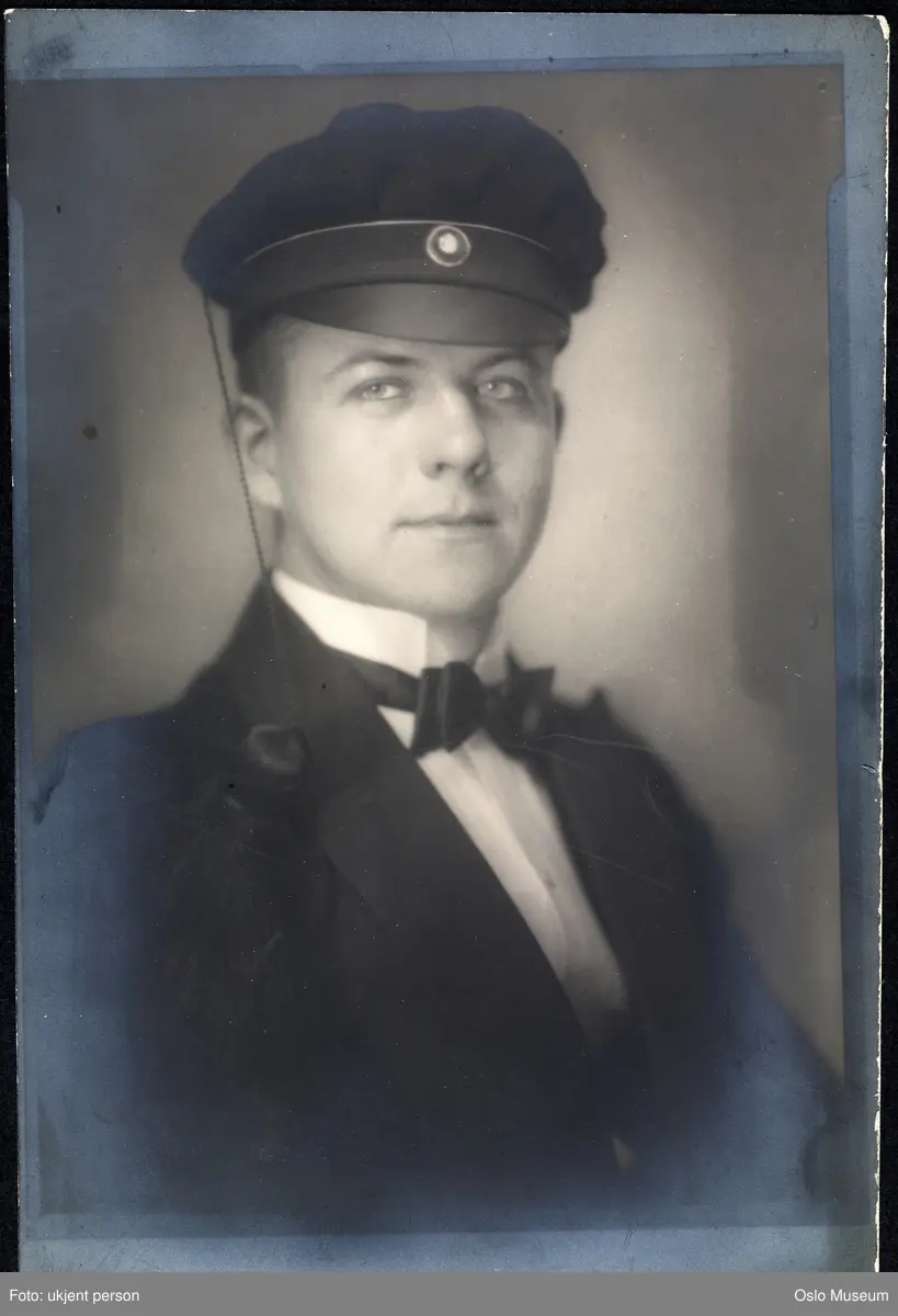 portrett, mann, brystbilde, studentlue