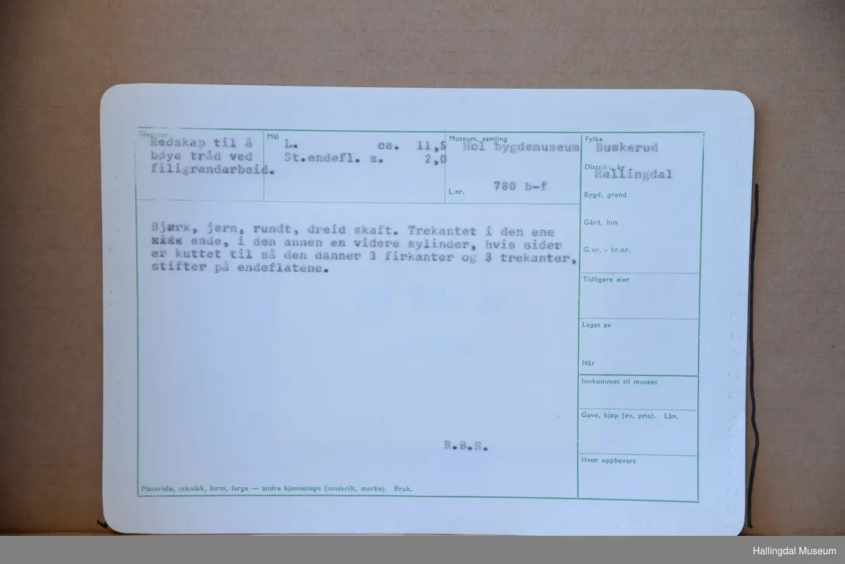 Ligger i verktøyskrin m/ masse utstyr. HB 00780 a - HB 00780 ai.
