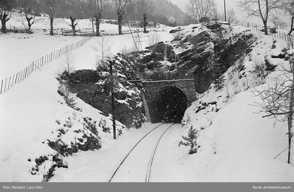 Vestre portal ved Rastadlia IV tunnel (Kløve tunnel) mellom Voss og Urdland stasjoner på Bergensbanen