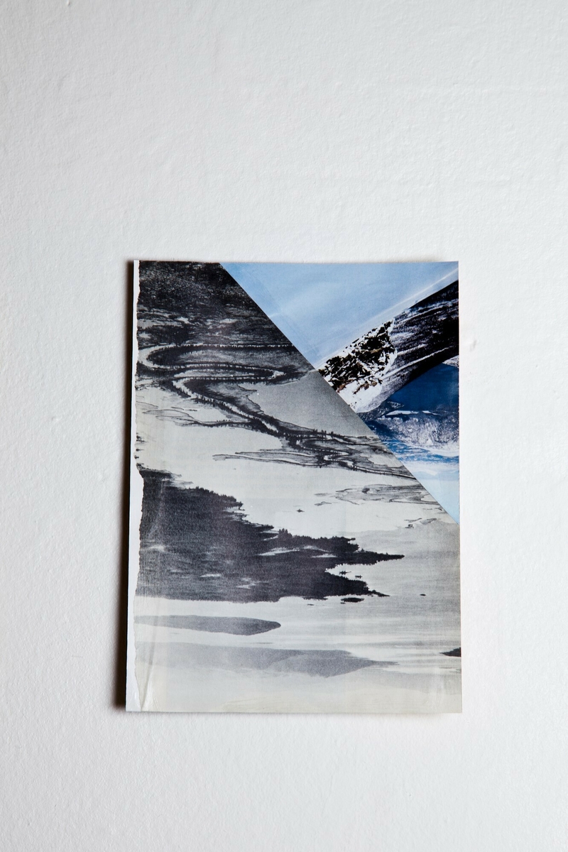 Fra serien Mountain View. Collage med ulike landskapsmotiv.