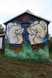 Detaljer fra protestleiren på Markoppneset