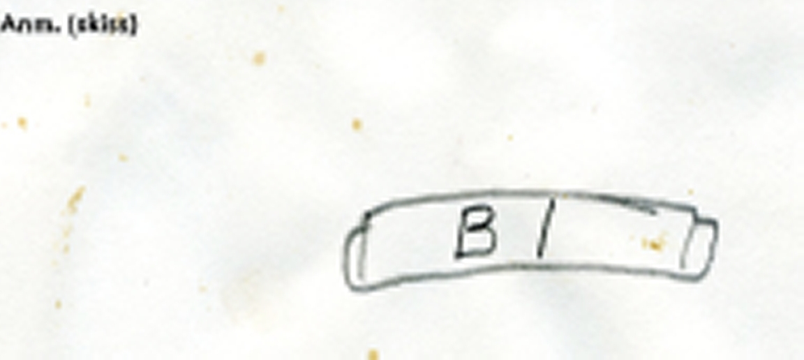 Flöte. Bomärke/initialer: BI.