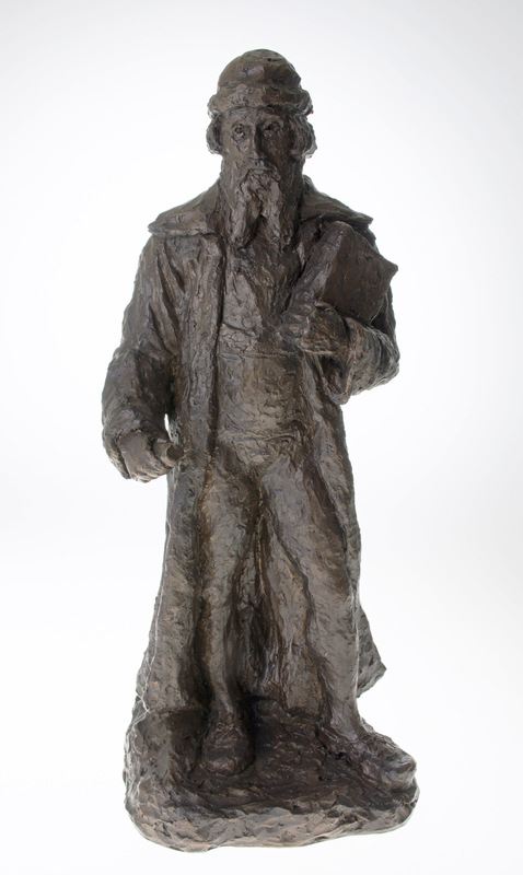 Liten bronseskulptur av Johann Gutenberg (ST-G.03653). Skulptør: Gøril Førsund.