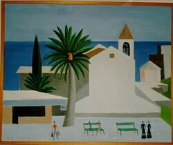 Kyrka Vid Havet [målning]