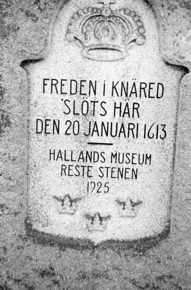 Knäreds sn. Sjöared. Minnessten över freden i Knäred, 1613.