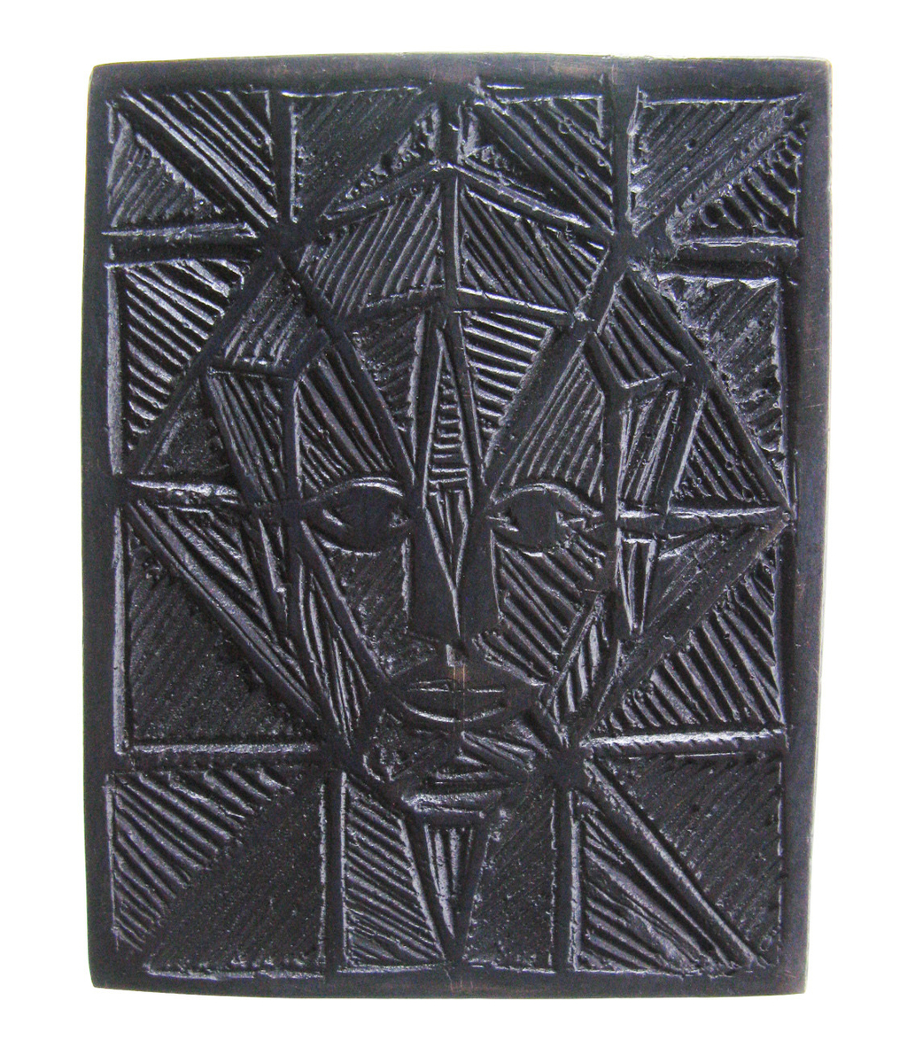 Motiv advers: Benedict Carpenter, frontalt og stilisert portrett.

Motiv revers: Benedict Carpenters hustru, frontalt og stilisert portrett.
