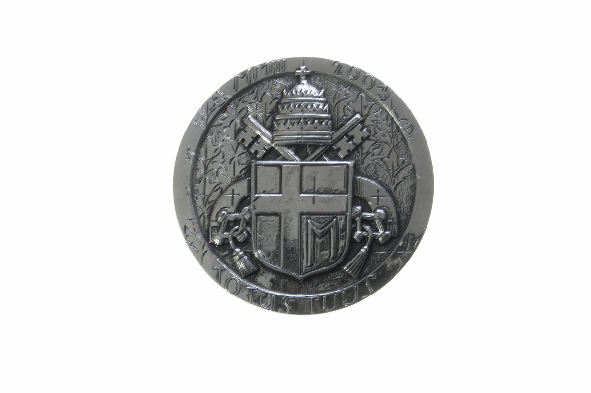 Motiv advers: Jesus i Getsemane, stående. Til høyre ligger tre sovende disipler.

Motiv revers: Pave Johannes Paul IIs våpen med liljedekor i bakgrunnen.
