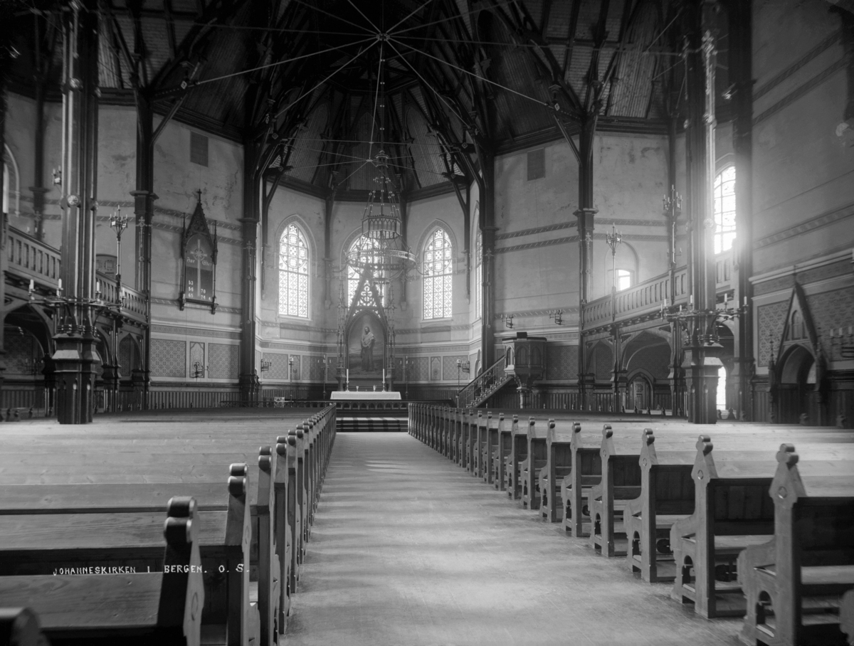 Johanneskirken, Interiør
Fotografert 1900 Ca.